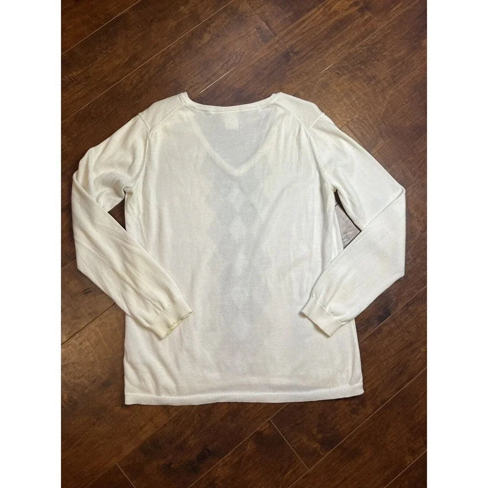 Lactose Mens Size 44 white pattern sweater Read Below